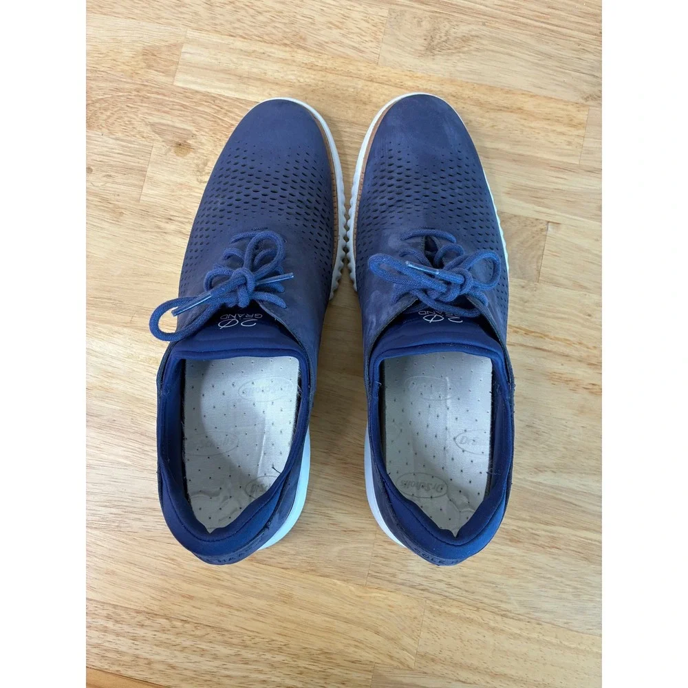 Cole Haan‎ 2.0 ZeroGrand Laser Wing Oxford Mens 10.5 Blue Nubuck Dress Sneakers